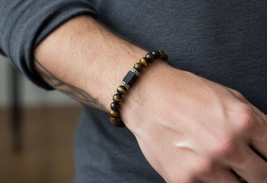 Jak nosić kamienie naturalne w męskiej biżuterii? FOTO